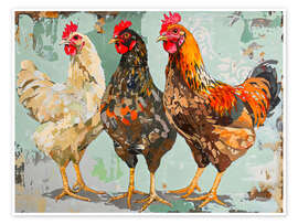 Wandbild Abstrakte Hühner - Creative Studio