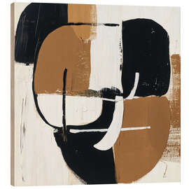 Holzbild Erdige Farbtöne IV - PetalsPrintsDesign