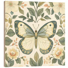 Holzbild Salbei-Schmetterling - PetalsPrintsDesign