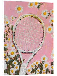 Acrylglasbild Rosa Tennisschläger