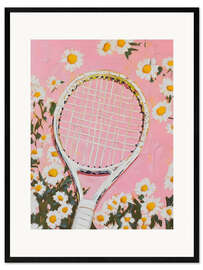 Gerahmter Kunstdruck Rosa Tennisschläger