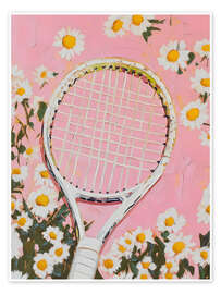 Poster Rosa Tennisschläger