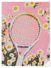 Wandsticker Rosa Tennisschläger