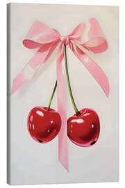 Leinwandbild Mit einer rosa Schleife gebunden
