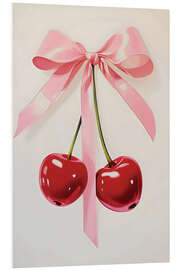 Hartschaumbild Mit einer rosa Schleife gebunden