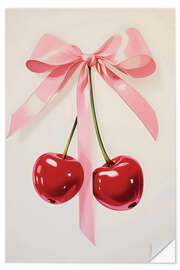 Wandsticker Mit einer rosa Schleife gebunden