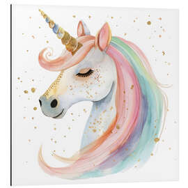Alubild Pastell Einhorn