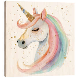 Holzbild Pastell Einhorn
