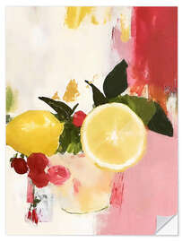 Wandsticker Rote und rosa Zitronen III
