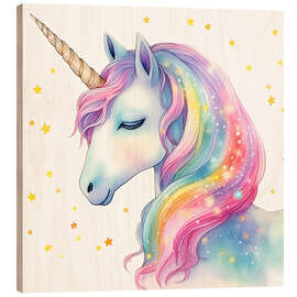 Holzbild Regenbogenmähne