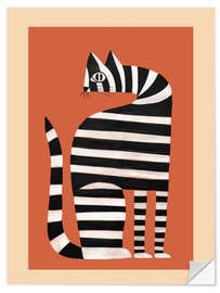 Wandsticker Die gestreifte Katze II