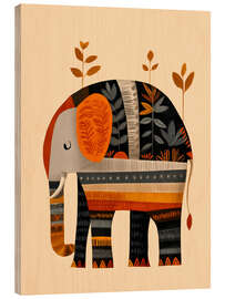 Holzbild Der Herbstelefant - Branka Kodžoman