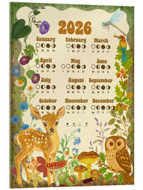 Acrylglasbild Woodland Mond Calendar 2026 - Tori Taika