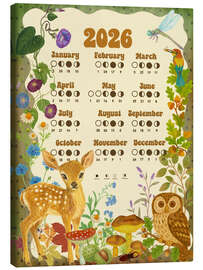 Leinwandbild Woodland Mond Calendar 2026 - Tori Taika