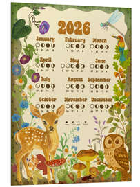 Hartschaumbild Woodland Mond Calendar 2026 - Tori Taika