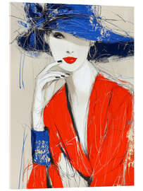 Acrylglasbild Frau mit Hut