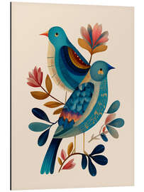 Aluminium print Songbirds Among Blossoms - Branka Kodžoman