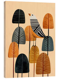 Holzbild Lied im Herbsthain