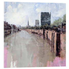 Acrylglasbild Stadtansicht Hamburg – Fleet im Frühling - Eduard Warkentin