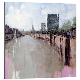 Alubild Stadtansicht Hamburg – Fleet im Frühling - Eduard Warkentin