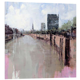 Hartschaumbild Stadtansicht Hamburg – Fleet im Frühling - Eduard Warkentin