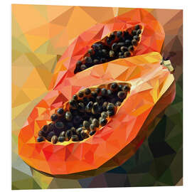 Hartschaumbild Geometrische Papaya