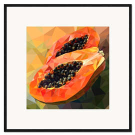 Gerahmter Kunstdruck Geometrische Papaya