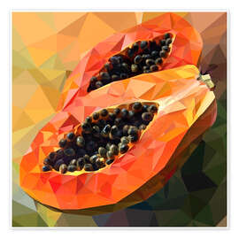 Poster Geometrische Papaya