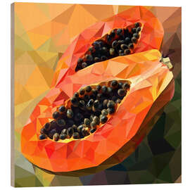 Holzbild Geometrische Papaya