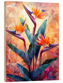 Holzbild Geometrische Tropische Blume