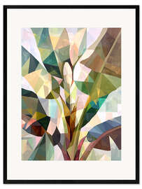 Gerahmter Kunstdruck Geometrischer Bananenbaum