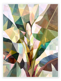 Poster Geometrischer Bananenbaum