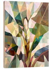 Holzbild Geometrischer Bananenbaum