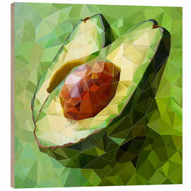 Holzbild Geometrische Avocado