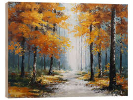 Wood print Golden Path - Softlight Boutique