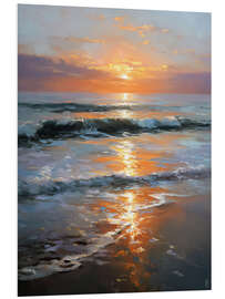 Hartschaumbild Goldene Sonne