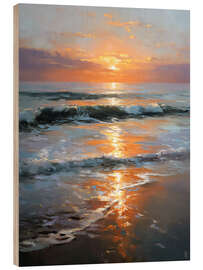 Holzbild Goldene Sonne