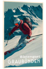 Acrylglasbild Wintersport Graubünden