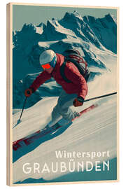 Holzbild Wintersport Graubünden