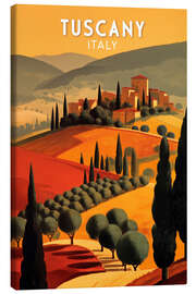 Leinwandbild Toskana Vintage Reisekunst (Englisch)