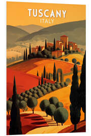 Hartschaumbild Toskana Vintage Reisekunst (Englisch)