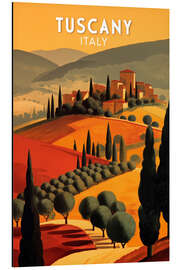 Magnettafel Toskana Vintage Reisekunst (Englisch)