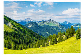 Acrylglasbild Blick vom Breitenberg bei Pfronten in die Alpen - Rico Ködder