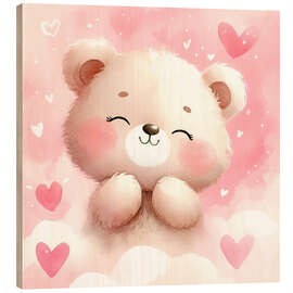 Holzbild Liebevoller Bär - nobelart
