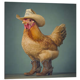 Alubild Cowboy-Huhn
