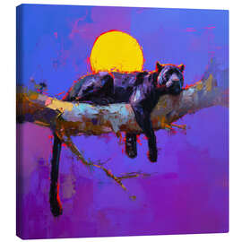 Leinwandbild Schlafender schwarzer Panther