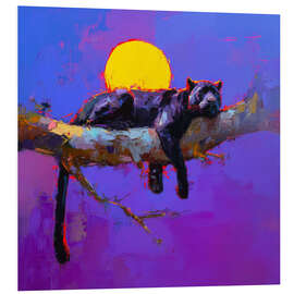 Hartschaumbild Schlafender schwarzer Panther