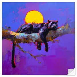 Wandsticker Schlafender schwarzer Panther