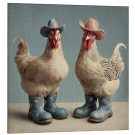 Alubild Hühner mit Stiefeln - DejaReve