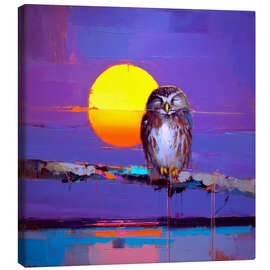 Leinwandbild Schlafende Eule